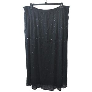 Soft Surroundings Champagne Dreams Skirt Black Sequin Beaded Formal 1x - New